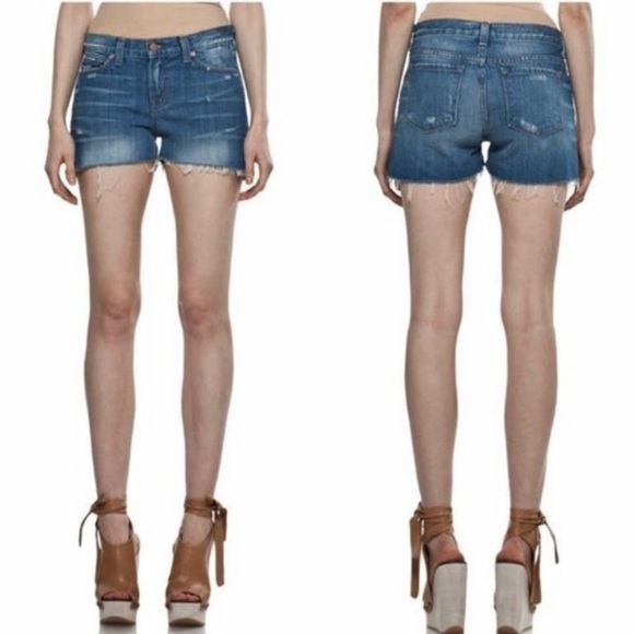 J Brand 26 (US 2) Denim Shorts Libra Mid Rise Womens Distressed Cutoffs - Picture 1 of 11